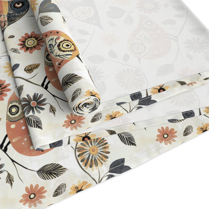 Table Runner - Whimsical Birds Floral Cotton Dining Décor