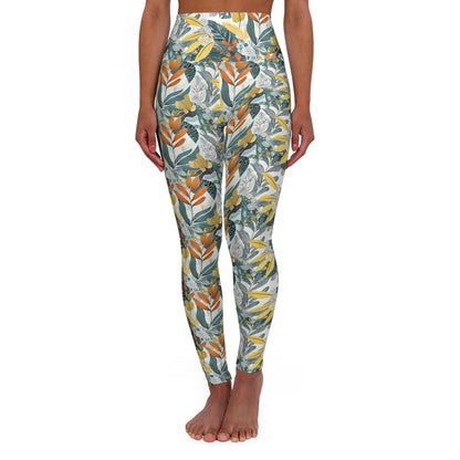 Yoga Leggings - Vibrant Tropical Floral Print for Active Lifestyle