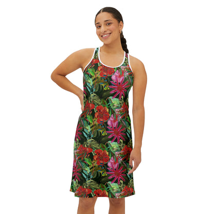 Women's Racerback Dress - Tropical Floral For Summer Outings & Vacations