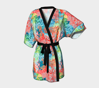 Coral Reef & Clown Fish Short Kimono