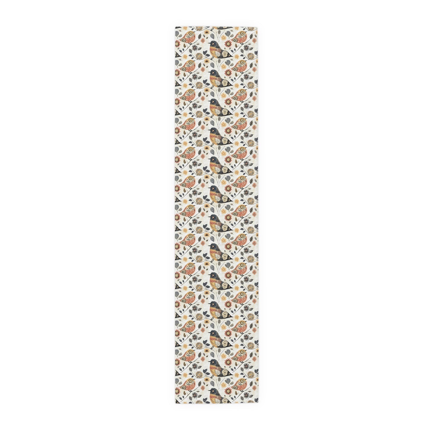 Table Runner - Whimsical Birds Floral Cotton Dining Décor