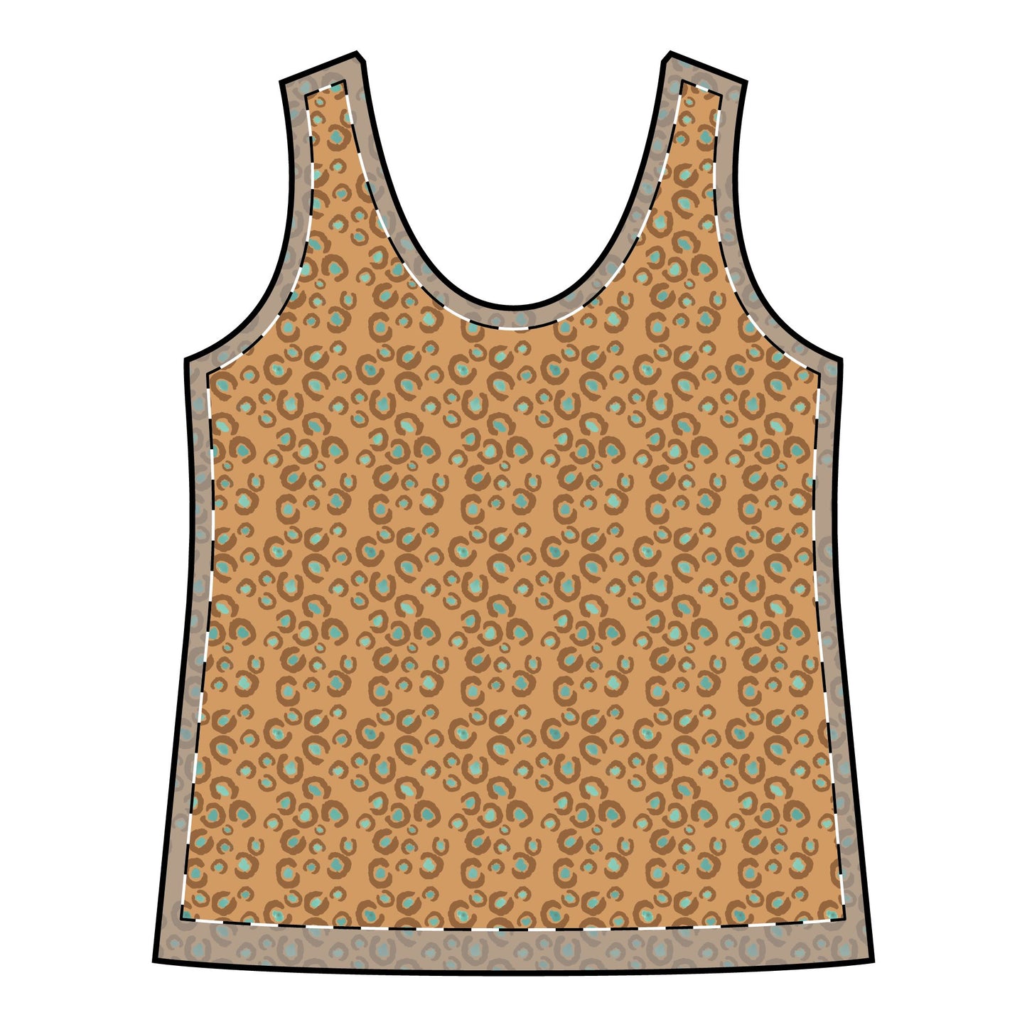 Sporty Racerback Tank - Leopard Print Design For Athleisure And Yoga Activities