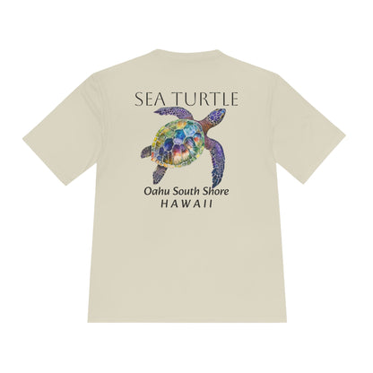 Men's Novelty Tshirt - Sea Turtle Watercolor Of Oahu South Shore, Hawaii