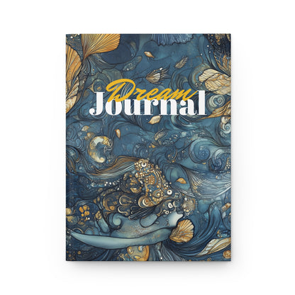 Hardcover Journal - Abstract Ocean Dream Golden Elements