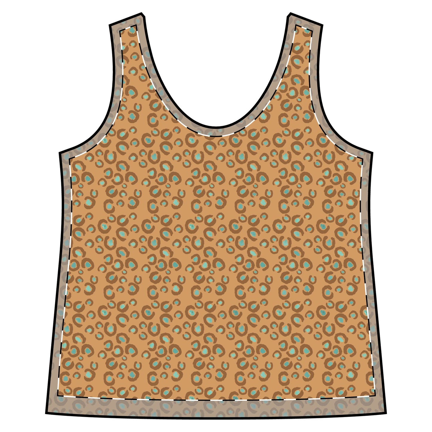 Sporty Racerback Tank - Leopard Print Design For Athleisure And Yoga Activities