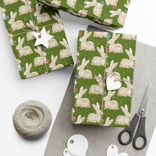 Wrapping Paper - Charming Bunnie & Colorful Eggs for Easter & Spring Celebrations