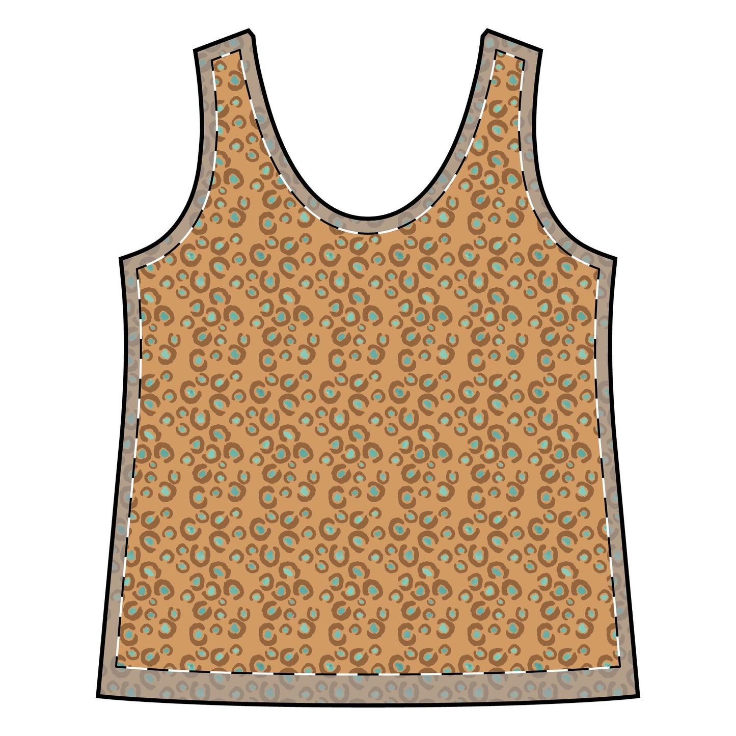 Sporty Racerback Tank - Leopard Print Design For Athleisure And Yoga Activities