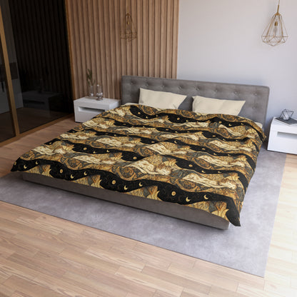 Duvet Cover – Persian Dreams and a Cat Under the Night Sky