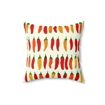 Square Pillow - Southwestern Hot Peppers In Watercolor