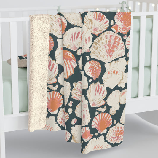 Sherpa Fleece Blanket - Seashells Of The Caribbean