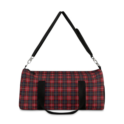 Duffel Bag - Scottish Plaid In Red And Navy Blue For Weekenders