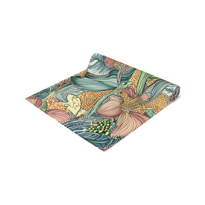 Table Runner - Tropical Floral Wild Irises For Summer Brunch