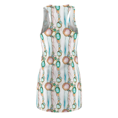 Women's Racerback Dress - Geode Gemstone Design for Summer Wear