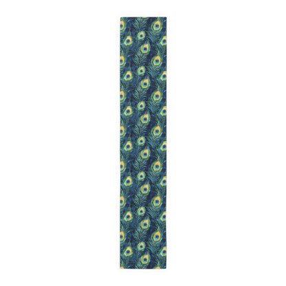 Table Runner - Elegant Peacock Feathers