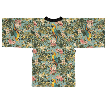 Kimono Robe - Tropical Parrot Long Sleeve Print