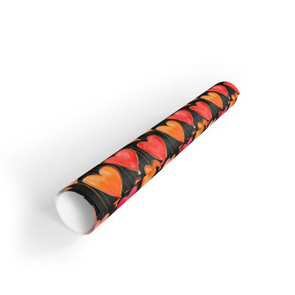 Seasonal Gift Paper - Valentine Hearts And Balloons Wrapping Paper Roll