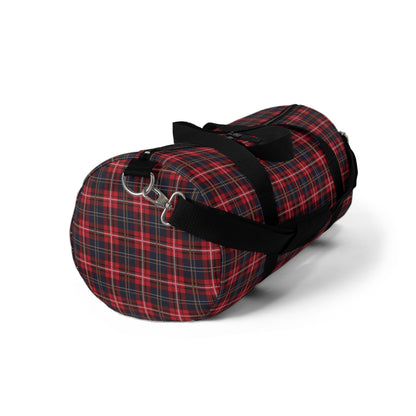 Duffel Bag - Scottish Plaid In Red And Navy Blue For Weekenders