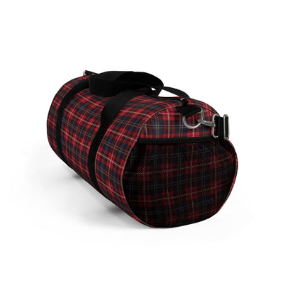 Duffel Bag - Scottish Plaid In Red And Navy Blue For Weekenders