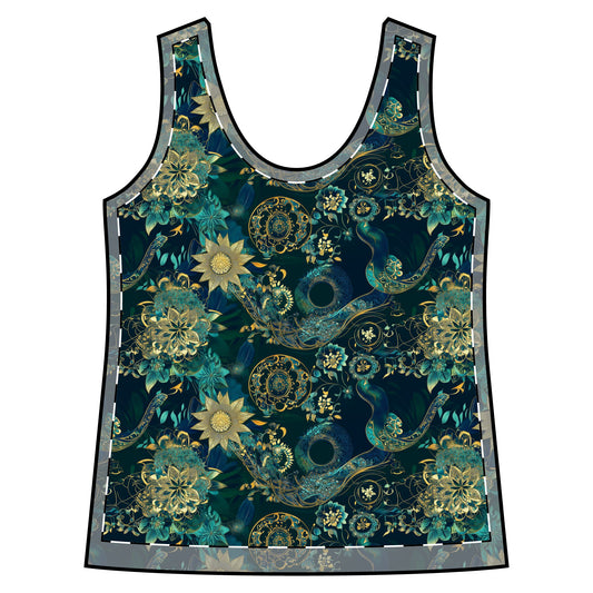 Sporty Racerback Tank - Mandalas Year Of The Snake Athleisure Wear