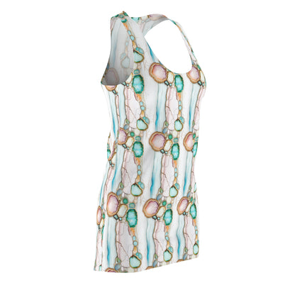 Women's Racerback Dress - Geode Gemstone Design for Summer Wear