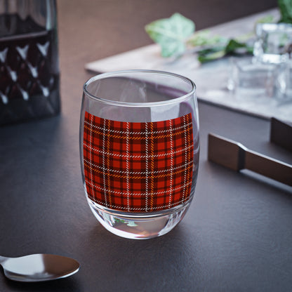 Glassware - Festive Plaid Whiskey Glass Perfect for Holiday Gatherings