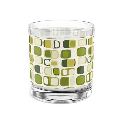 Glassware - On The Rocks 10oz Mid Century Modern Green Geometric