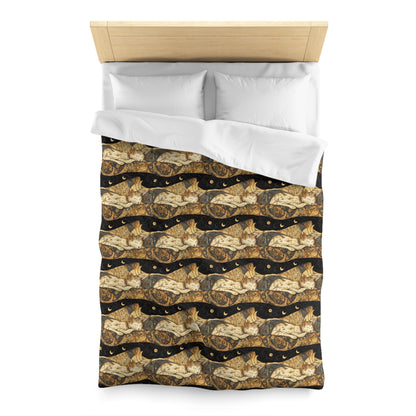 Duvet Cover – Persian Dreams and a Cat Under the Night Sky