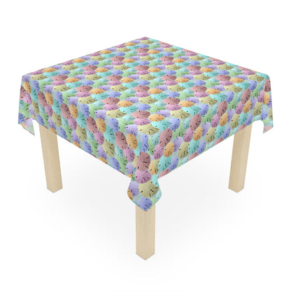 Square Tablecloth - Colorful Beach Sand Dollar Seashells