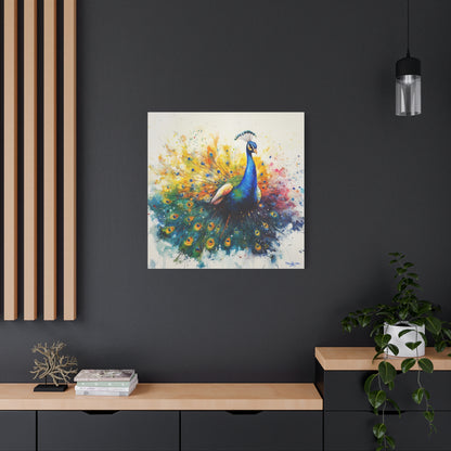 Canvas Art - Elegant Peacock Watercolor