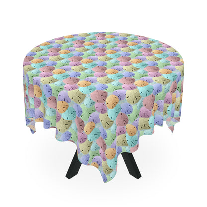 Square Tablecloth - Colorful Beach Sand Dollar Seashells