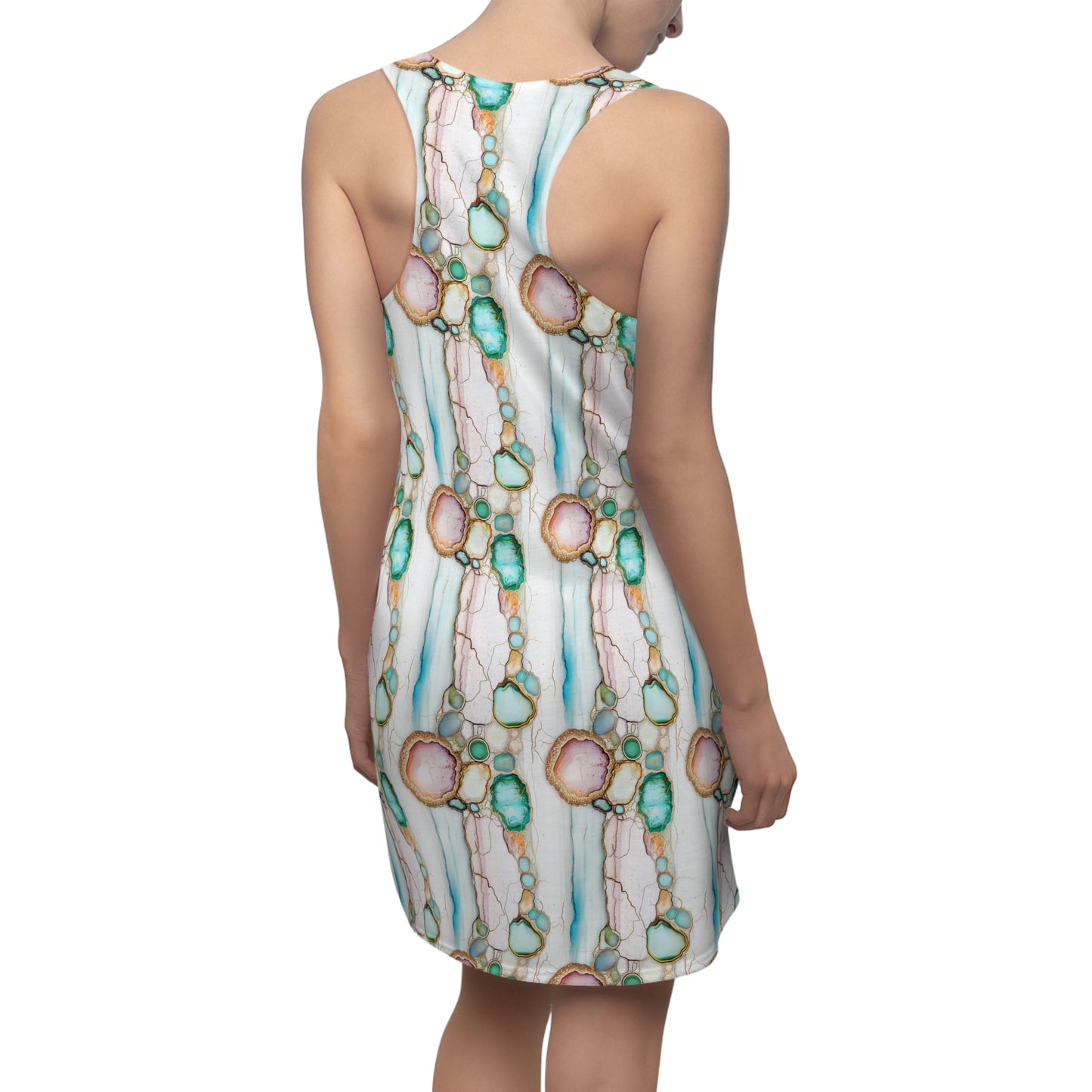 Women's Racerback Dress - Geode Gemstone Design for Summer Wear