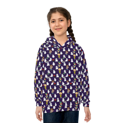 Children's Hoodie - Ghost Hunting Kids With High Tech Equipment And Smiling Ghosts