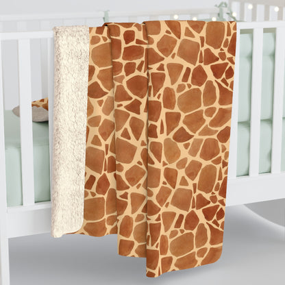 Sherpa Fleece Blanket - Giraffe Hide Animal Fur