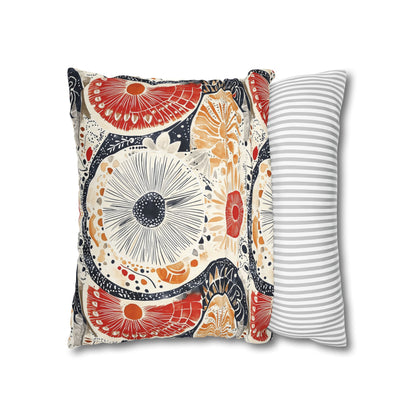 Square Pillow Cover - Boho Mandala Abstract