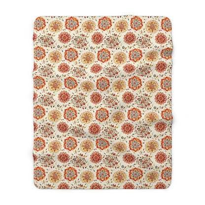 Sherpa Fleece Blanket - Floral Zen Mandalas