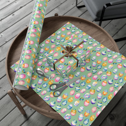 Wrapping Paper - Painted Designs on Colored Eggs for Spring & Easter