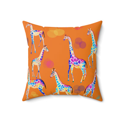 Square Pillow - Giraffes And Balloons Colorful Kids Room Decor