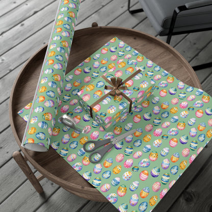 Wrapping Paper - Painted Designs on Colored Eggs for Spring & Easter