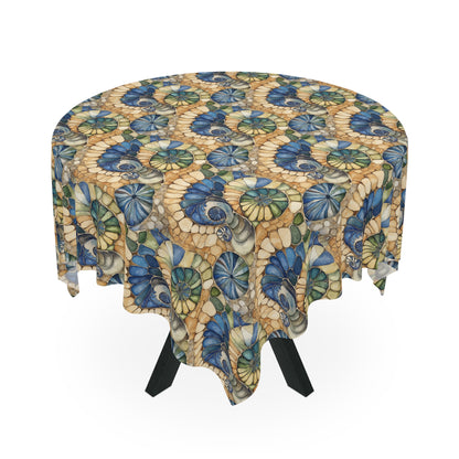 Square Tablecloth - Coastal Seashell Mosaic Home Decor for Beach Lovers