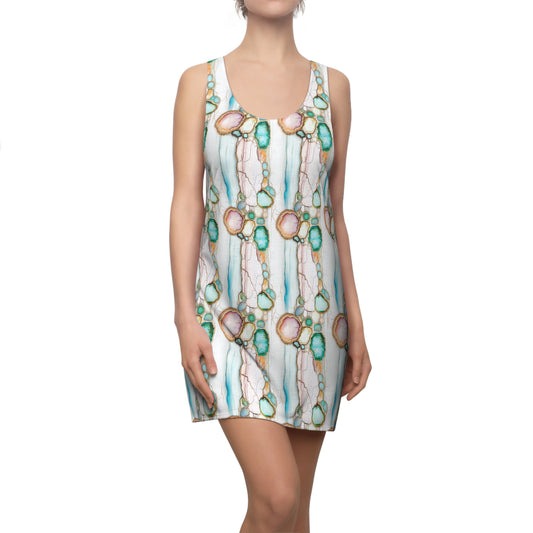 Women's Racerback Dress - Geode Gemstone Design for Summer Wear