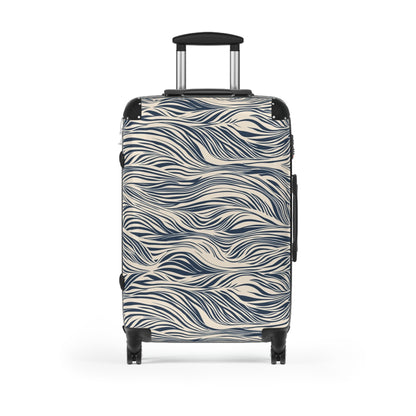 Travel Suitcase - Coastal Navy Wave Pattern