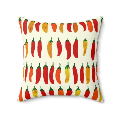 Square Pillow - Southwestern Hot Peppers In Watercolor