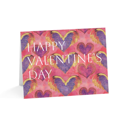 Greeting Card - Victorian Golden Wings Heart Valentine's Day