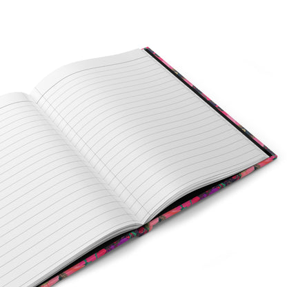 Hardcover Journal - Vibrant Fuchsia Pink Poppy Design for Personal Reflection and Creativity