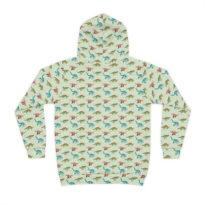 Children's Hoodie - Watercolor Dinosaurs In Blue And Green