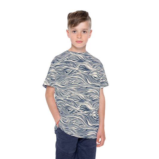 Kids Tshirt - Ocean Waves Athletic Sports Jersey