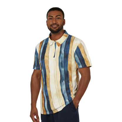 Men's Polo - Modern Mad Men Style Striped Shirt