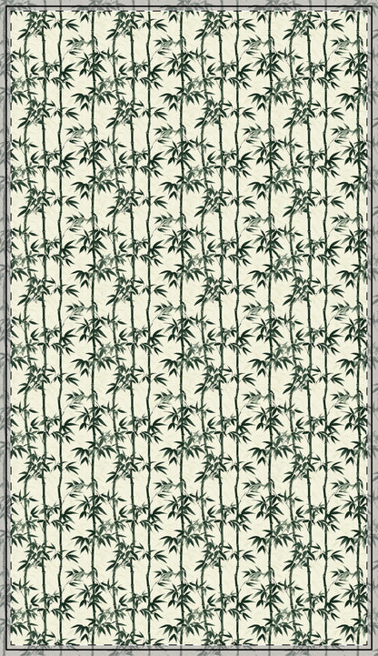 Tablecloth - Japanese Bamboo And Leaves Green Tablecloth