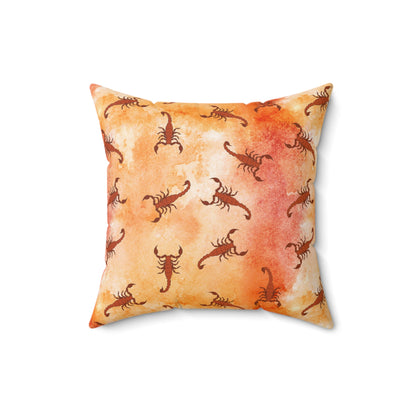 Square Pillow Cover - Southwestern Native American Desert Watercolor Scorpions