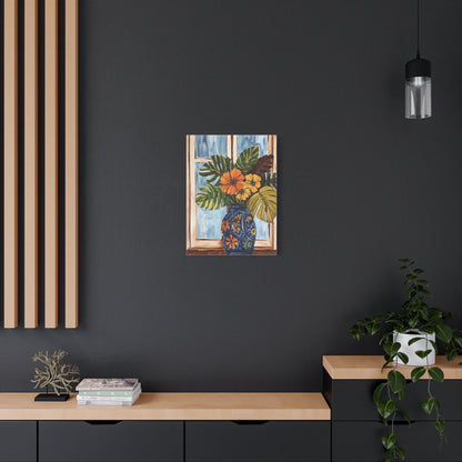 Canvas Art - Vibrant Tropical Island Floral Bouquet
